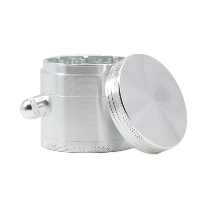 New Side Buckle Four-Layer Aluminum Alloy 63MM  Grinder-Silver
