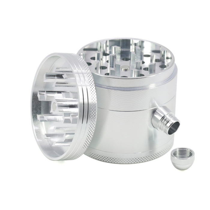 New Side Buckle Four-Layer Aluminum Alloy 63MM  Grinder-Silver