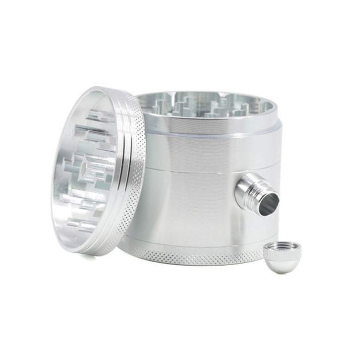 New Side Buckle Four-Layer Aluminum Alloy 63MM  Grinder-Silver