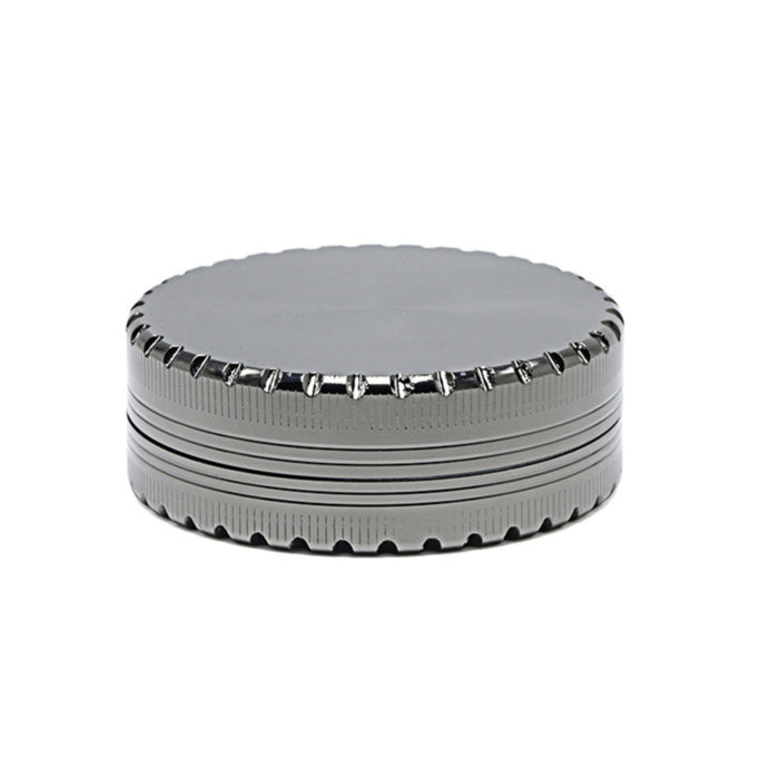 New Toothless 63MM 3 Part Zinc Alloy Chamfered Biscuit Herb Grinder-Gun-Black