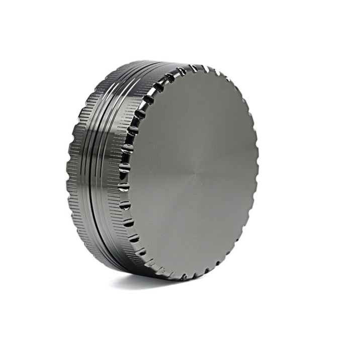 New Toothless 63MM 3 Part Zinc Alloy Chamfered Biscuit Herb Grinder-Gun-Black