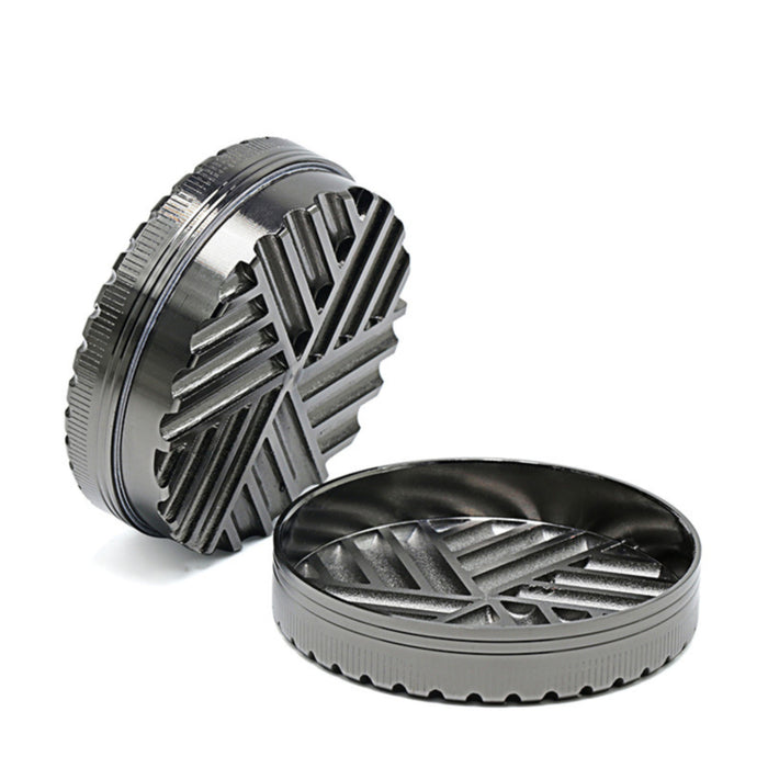 New Toothless 63MM 3 Part Zinc Alloy Chamfered Biscuit Herb Grinder-Gun-Black