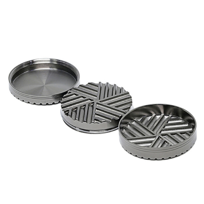 New Toothless 63MM 3 Part Zinc Alloy Chamfered Biscuit Herb Grinder-Gun-Black