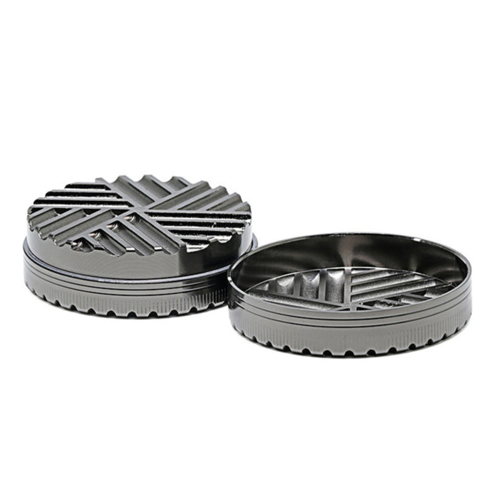 New Toothless 63MM 3 Part Zinc Alloy Chamfered Biscuit Herb Grinder-Gun-Black