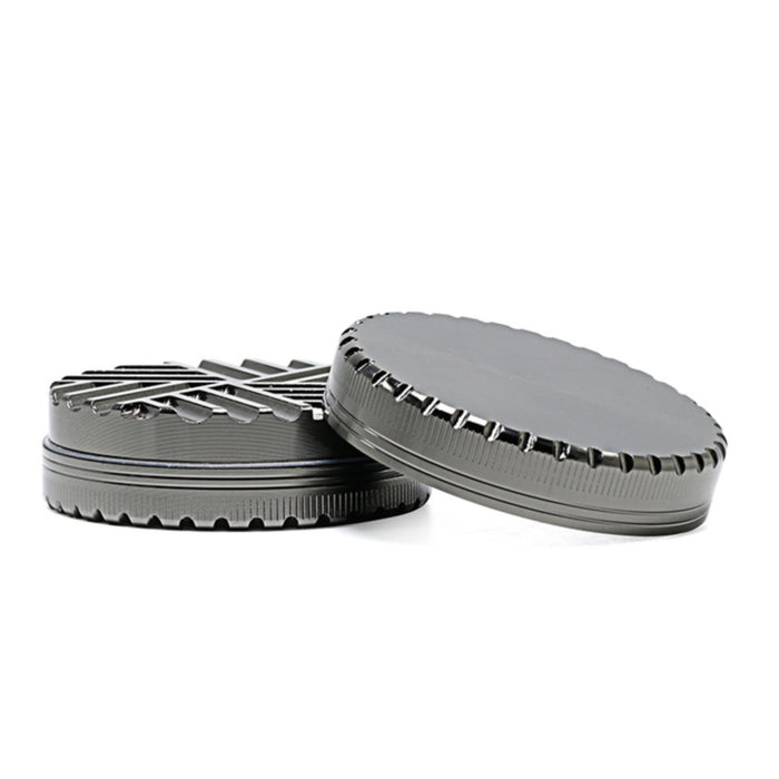 New Toothless 63MM 3 Part Zinc Alloy Chamfered Biscuit Herb Grinder-Gun-Black