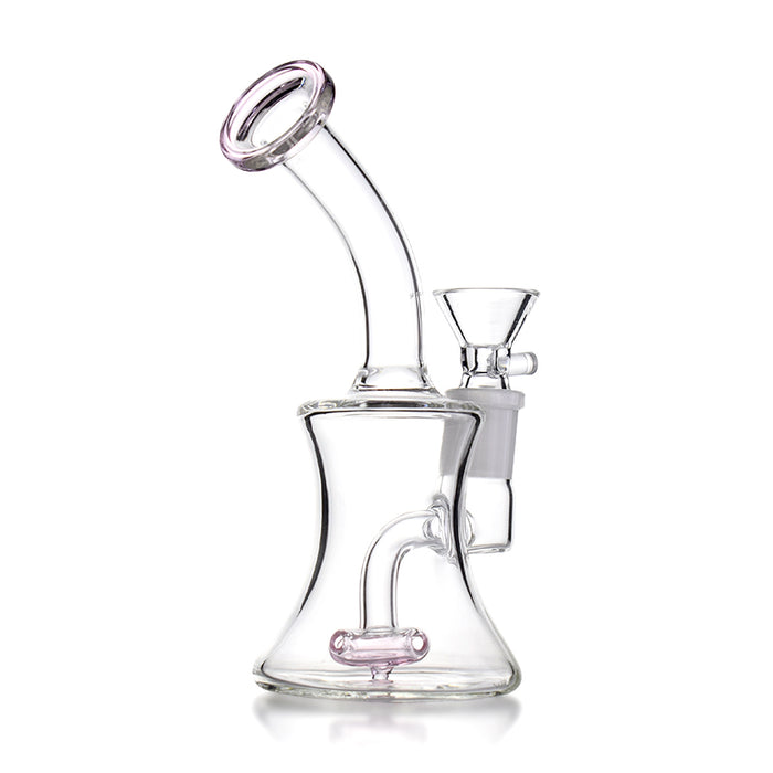 Hourglass Dab Rig With Pink Circle Perc-Pink Color