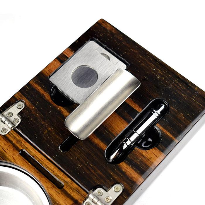Polished Walnut Cigar Ashtray Kit