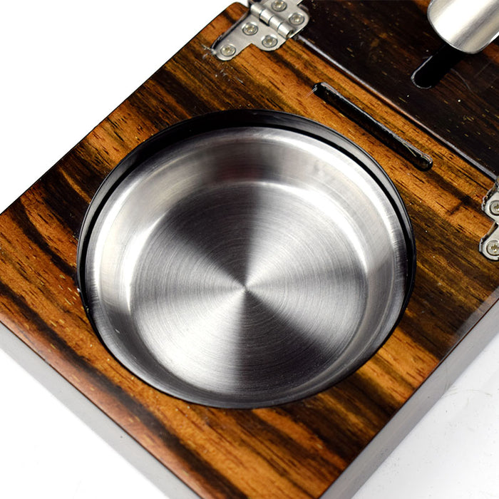 Polished Walnut Cigar Ashtray Kit