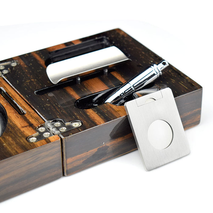 Polished Walnut Cigar Ashtray Kit