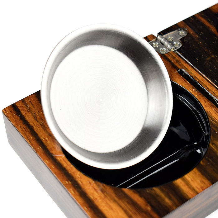Polished Walnut Cigar Ashtray Kit