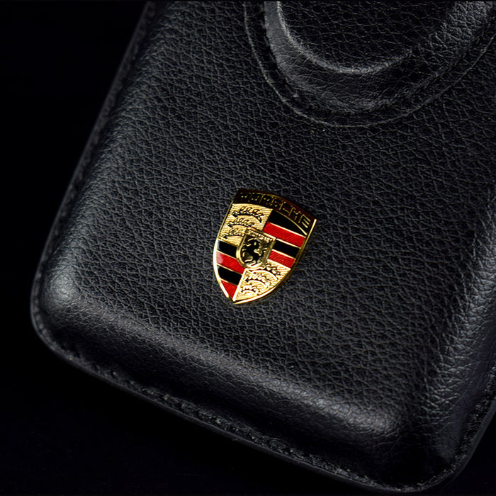 Porsche Design Black Leather Cigar Case Holder w/ Cutter