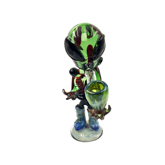 Green Aliens Smoker Glass Hand Pipe & Mini Sherlock Design 107#