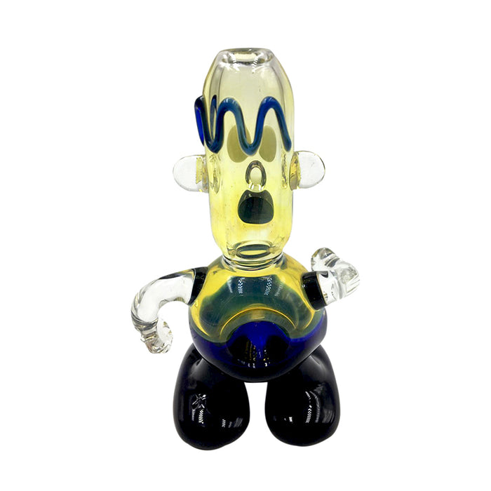 Tall Yellow Big Feet Man Single Glass Hand Pipe Tobacco Pipes 121#