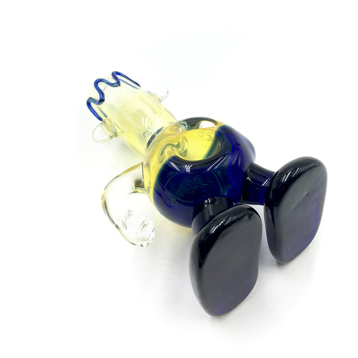 Tall Yellow Big Feet Man Single Glass Hand Pipe Tobacco Pipes 121#