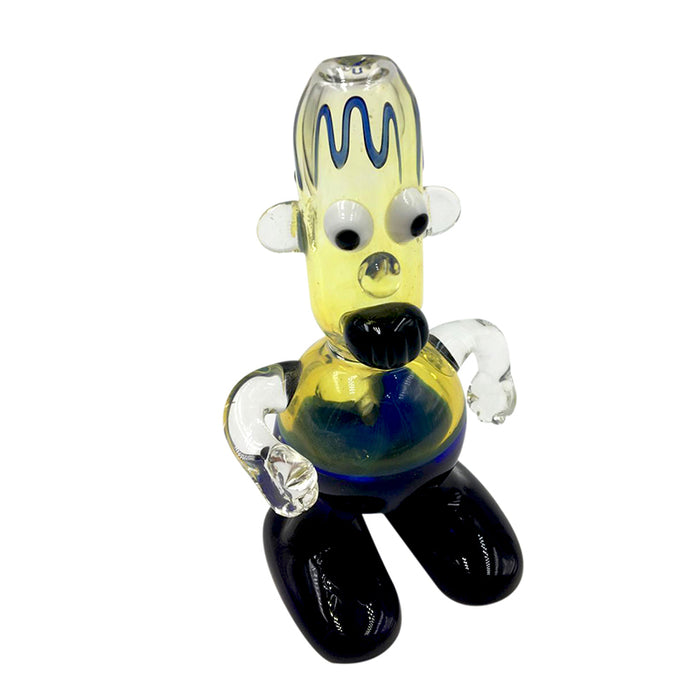 Tall Yellow Big Feet Man Single Glass Hand Pipe Tobacco Pipes 121#