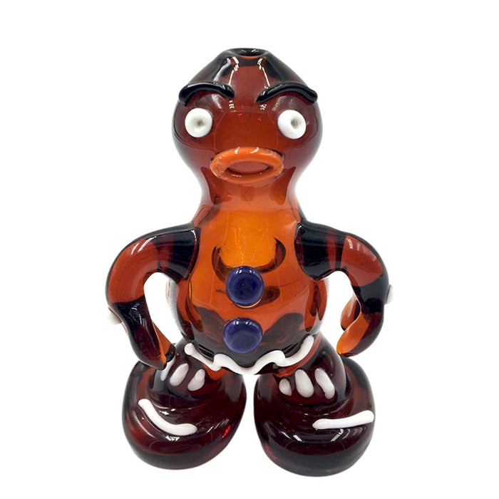 Red Zelda Volcano Lava People Design Glass Hand Pipe 129#