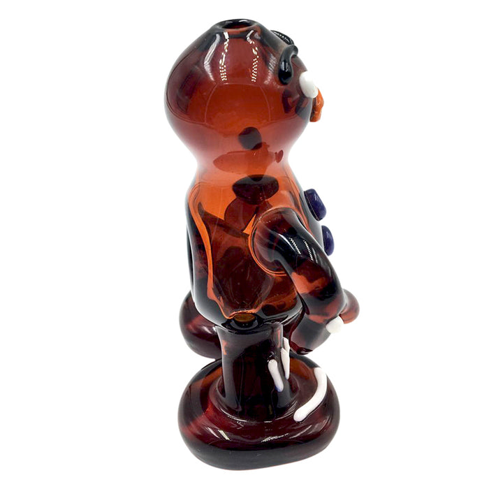 Red Zelda Volcano Lava People Design Glass Hand Pipe 129#