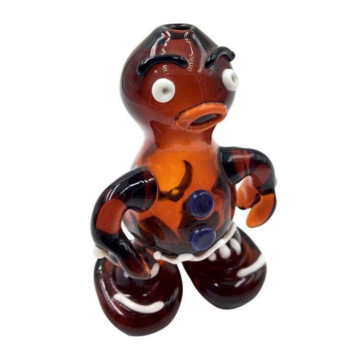 Red Zelda Volcano Lava People Design Glass Hand Pipe 129#