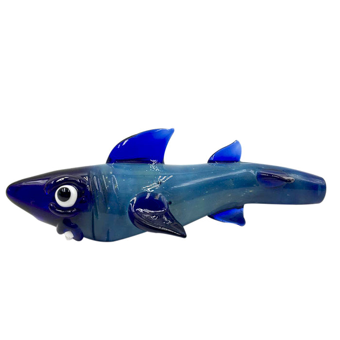Dark Blue Oceanic Sharks Design Hand Pipe Spoon Pipe 131#