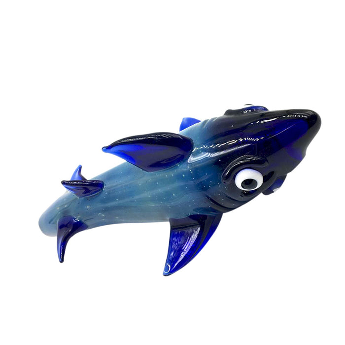 Dark Blue Oceanic Sharks Design Hand Pipe Spoon Pipe 131#
