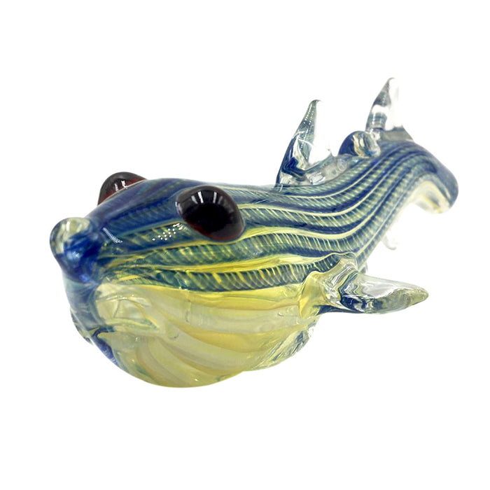 Fugu/Globefish/Balloon Fish Stripe Design Glass Hand Pipe  146#