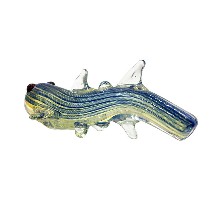 Fugu/Globefish/Balloon Fish Stripe Design Glass Hand Pipe  146#