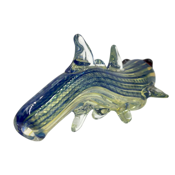 Fugu/Globefish/Balloon Fish Stripe Design Glass Hand Pipe  146#