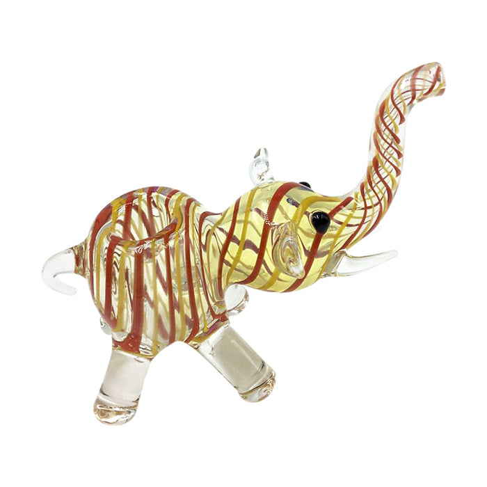 Elephant Single Glass Hand Pipe Red & Yellow Spiral Stripes 108#