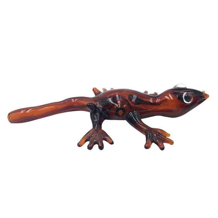 Red Fire Lizard Design Colored Glass Hand Pipe 155#