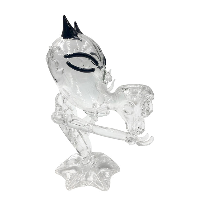 Clear Smoking Devil Glass Hand Pipe 160#