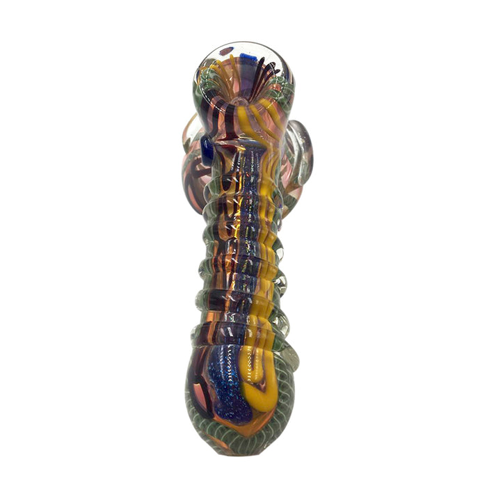 Long Nail Dinosaur Spot Cobalt Glass Single Spoon Pipes 039#