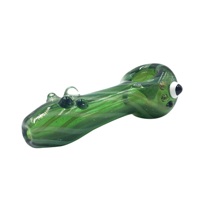 Caterpie Big Eyes Spoon Pipe Glass Marbles and Stripes 167#