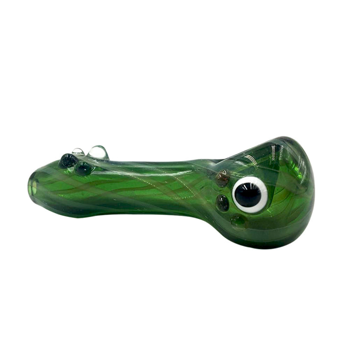 Caterpie Big Eyes Spoon Pipe Glass Marbles and Stripes 167#