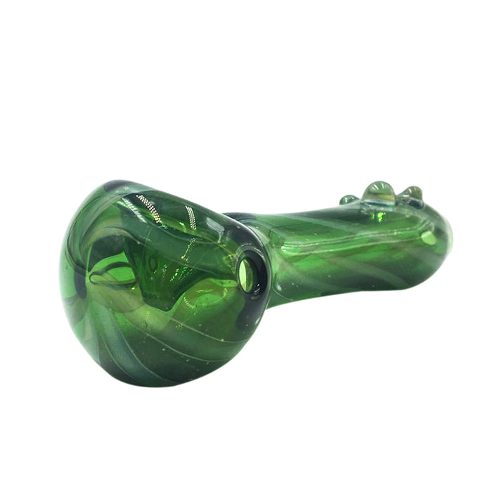 Caterpie Big Eyes Spoon Pipe Glass Marbles and Stripes 167#