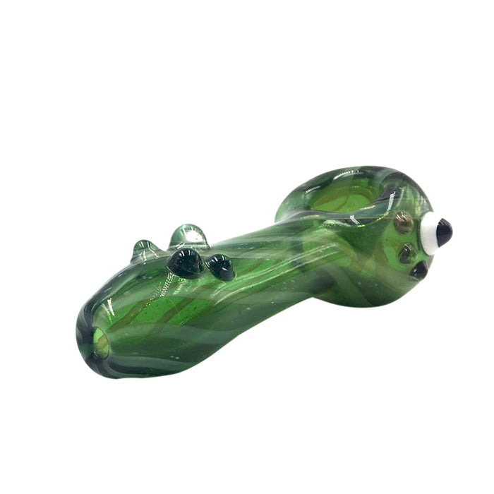 Caterpie Big Eyes Spoon Pipe Glass Marbles and Stripes 167#