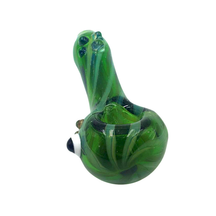 Caterpie Big Eyes Spoon Pipe Glass Marbles and Stripes 167#