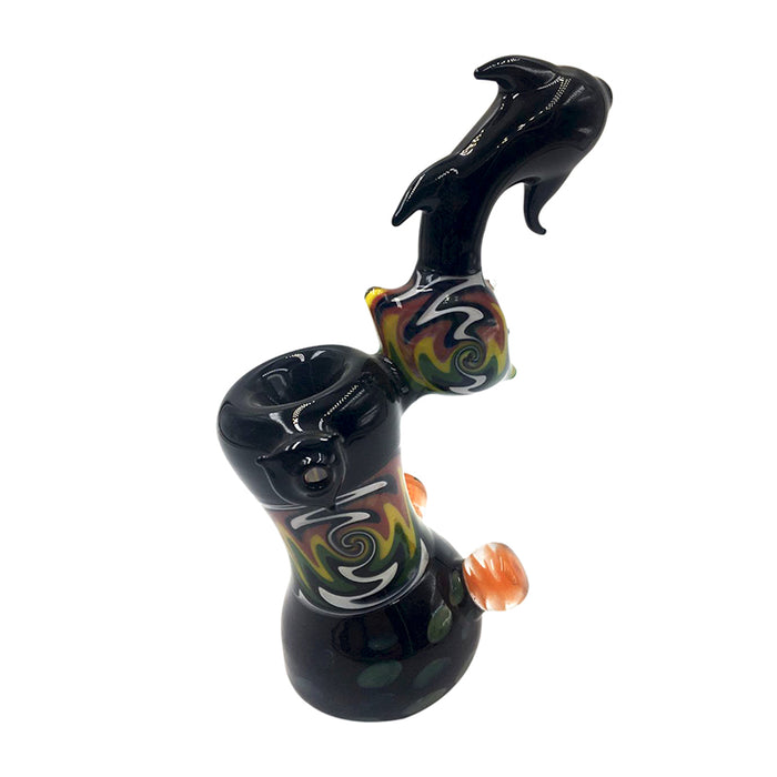 Green Aliens Smoker Glass Hand Pipes Bubbler Pipe for Smoking 040#