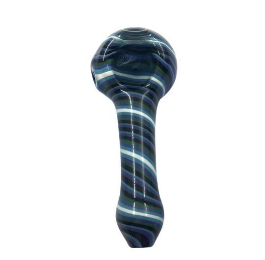 Three Spiral Blue Texture Totem Spoon Pipe 099#