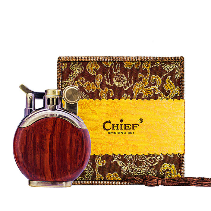 Retro Style Windproof & Reusable Classic Flip Wooden Lighter