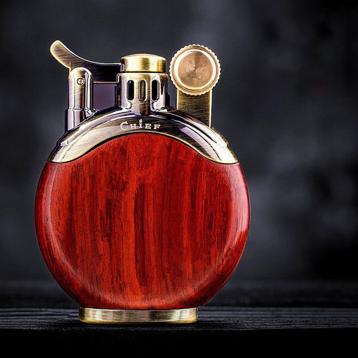 Retro Style Windproof & Reusable Classic Flip Wooden Lighter