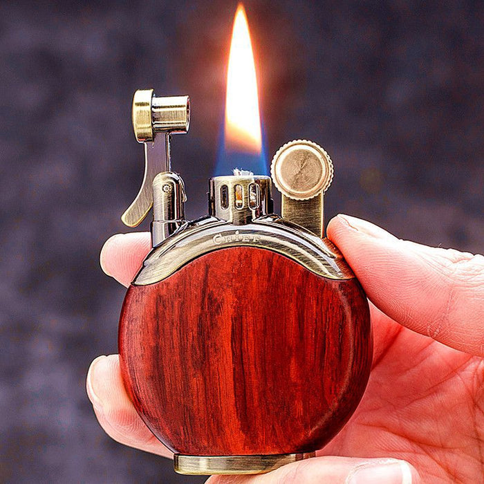 Retro Style Windproof & Reusable Classic Flip Wooden Lighter