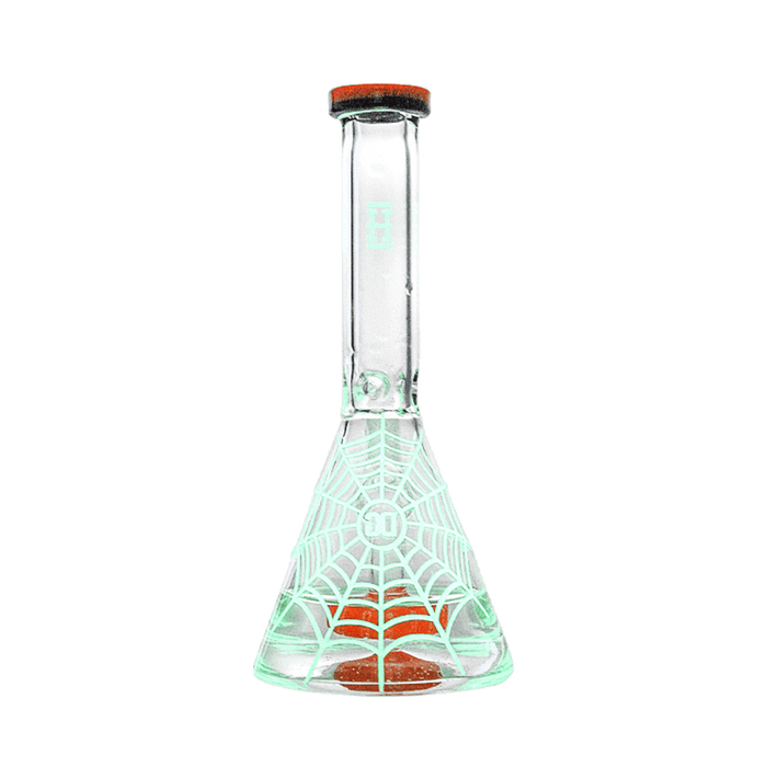 6" Spooky Glow-In-The-Dark Beaker Bong With Showerhead Percolator