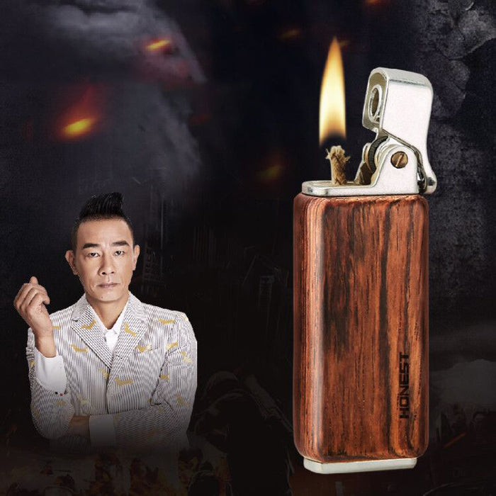 Sandalwood Kerosene Retro Press Ignition Lighter