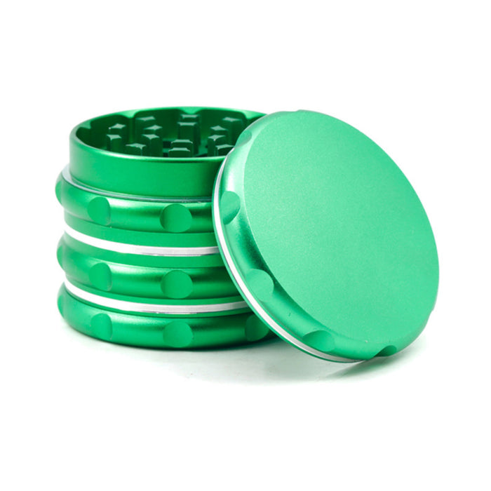 Snap-On 4 Layer Built-In Mesh Aluminum Alloy 63MM Herb Grinder-Green