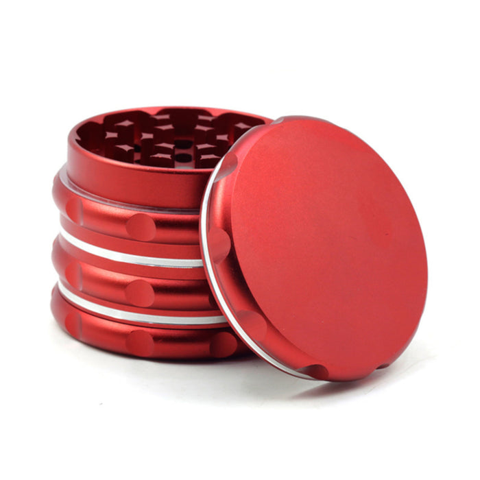 Snap-On 4 Layer Built-In Mesh Aluminum Alloy 63MM Herb Grinder-Red