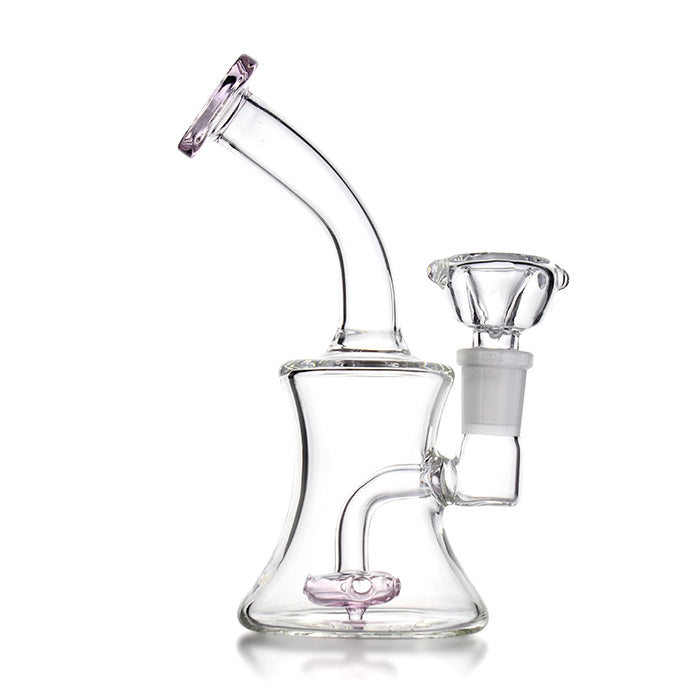 The Glass Mini Dab Rig With Pink Circ & Lip