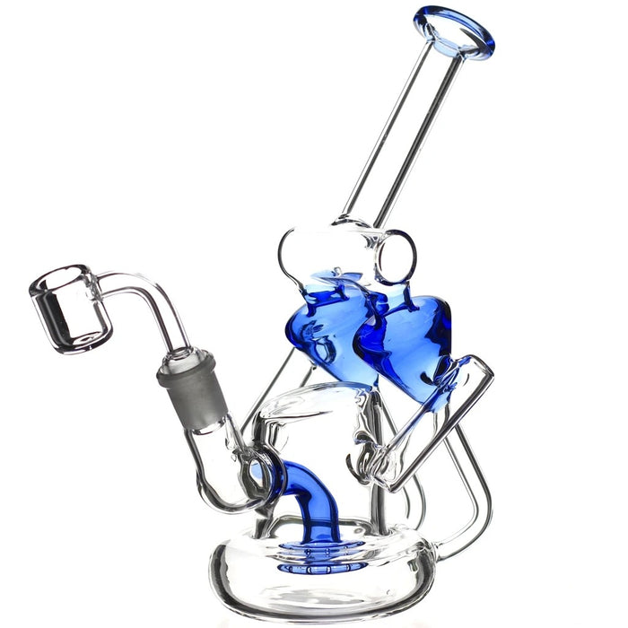 The Double Up On Function Scope With Multi Slitted Showerhead Recycler Dab Rig Glass Mini Bong