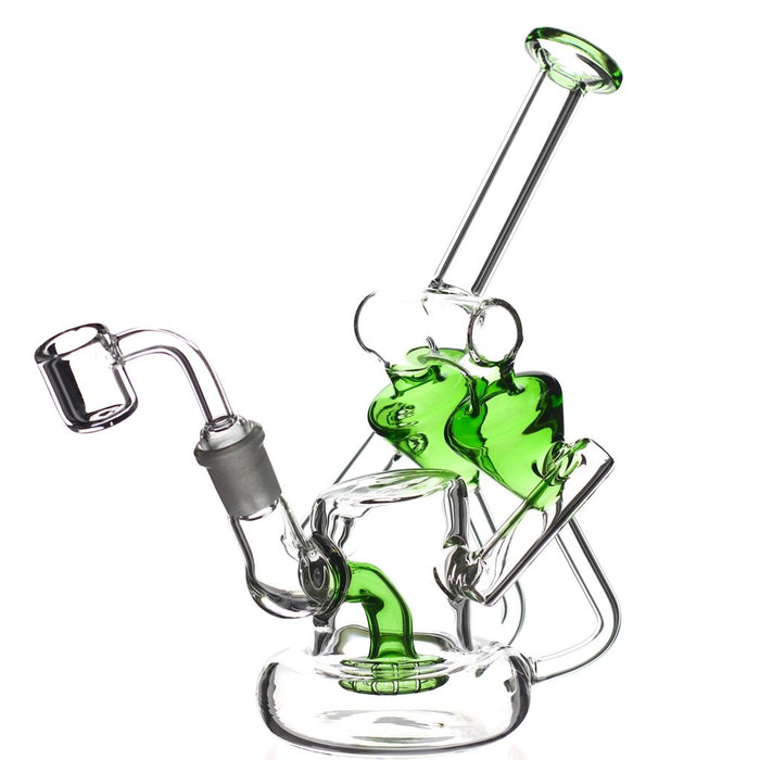 The Double Up On Function Scope With Multi Slitted Showerhead Recycler Dab Rig Glass Mini Bong