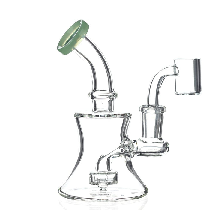 The Gorgeous Lip Wrap Glass Mini Pulse Dab Rig With 14mm Female Banger Hanger And Includes 14mm Premium Quartz Banger