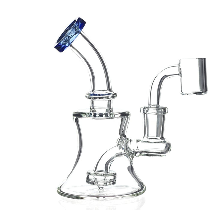 The Gorgeous Lip Wrap Glass Mini Pulse Dab Rig With 14mm Female Banger Hanger And Includes 14mm Premium Quartz Banger